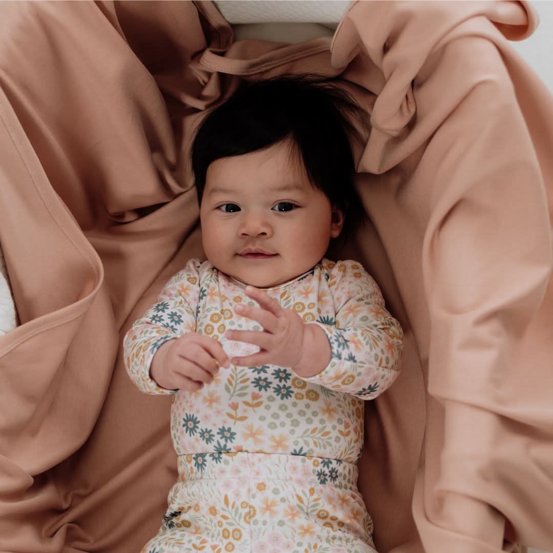 Baby Long-Sleeve Bamboo Bodysuit | Berry Stripe