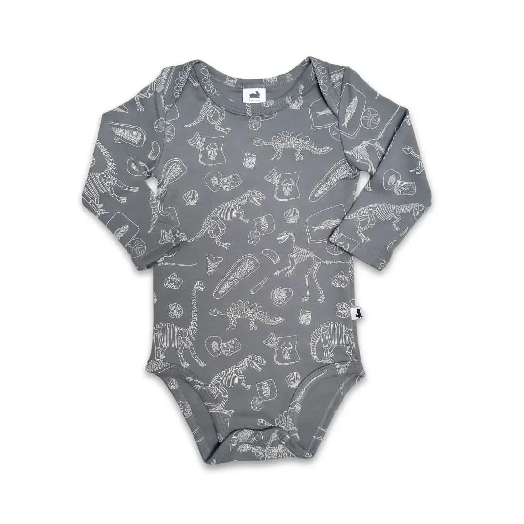 Baby Long-Sleeve Bamboo Bodysuit | Ditsy Snails