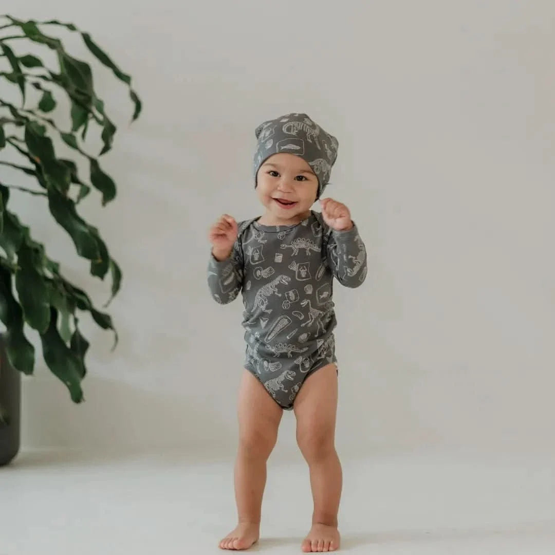 Baby Long-Sleeve Bamboo Bodysuit | Ditsy Snails