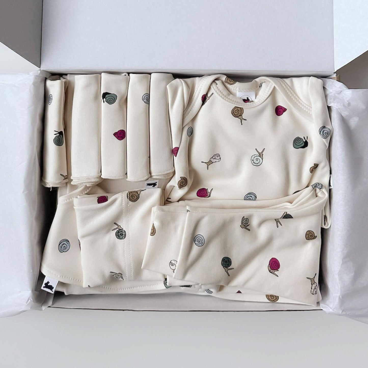 Bamboo Baby Capsule Gift Box | Ditsy Snails & Cream