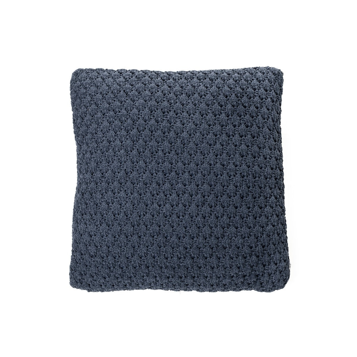 Coussin décoratif en chenille tressée bleu Basket