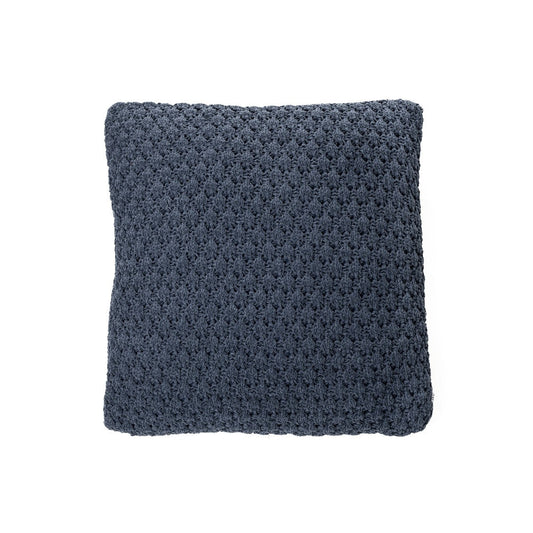 Coussin décoratif en chenille tressée bleu Basket
