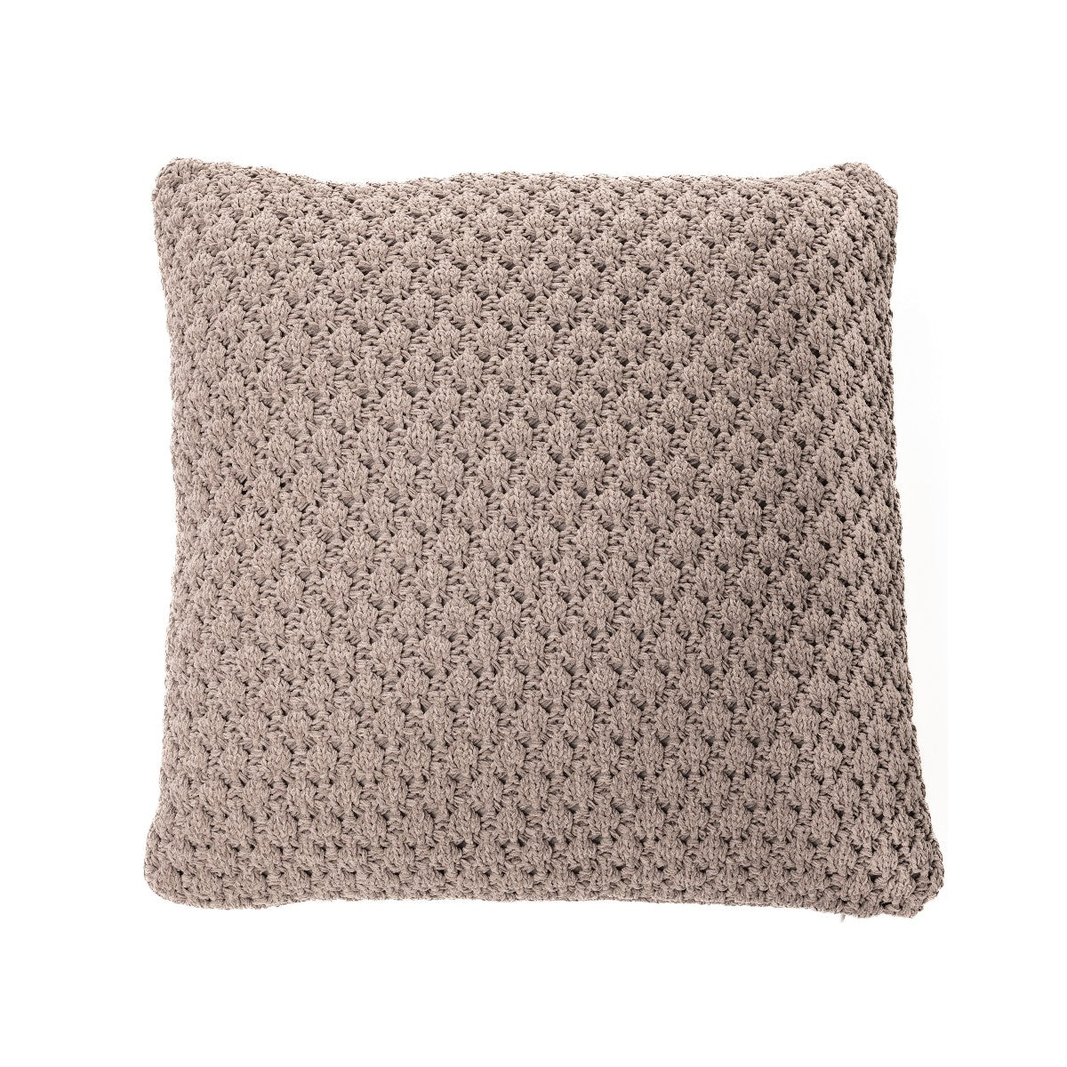 Coussin décoratif en chenille tressée brun Basket
