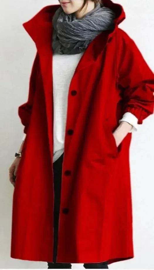 Women Casual Style Hoodie Windbreaker Mid-Length Jacket