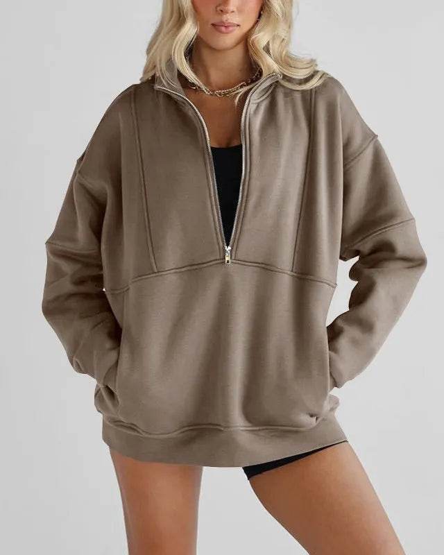 Women's Half Zip Oversized Sweatshirt