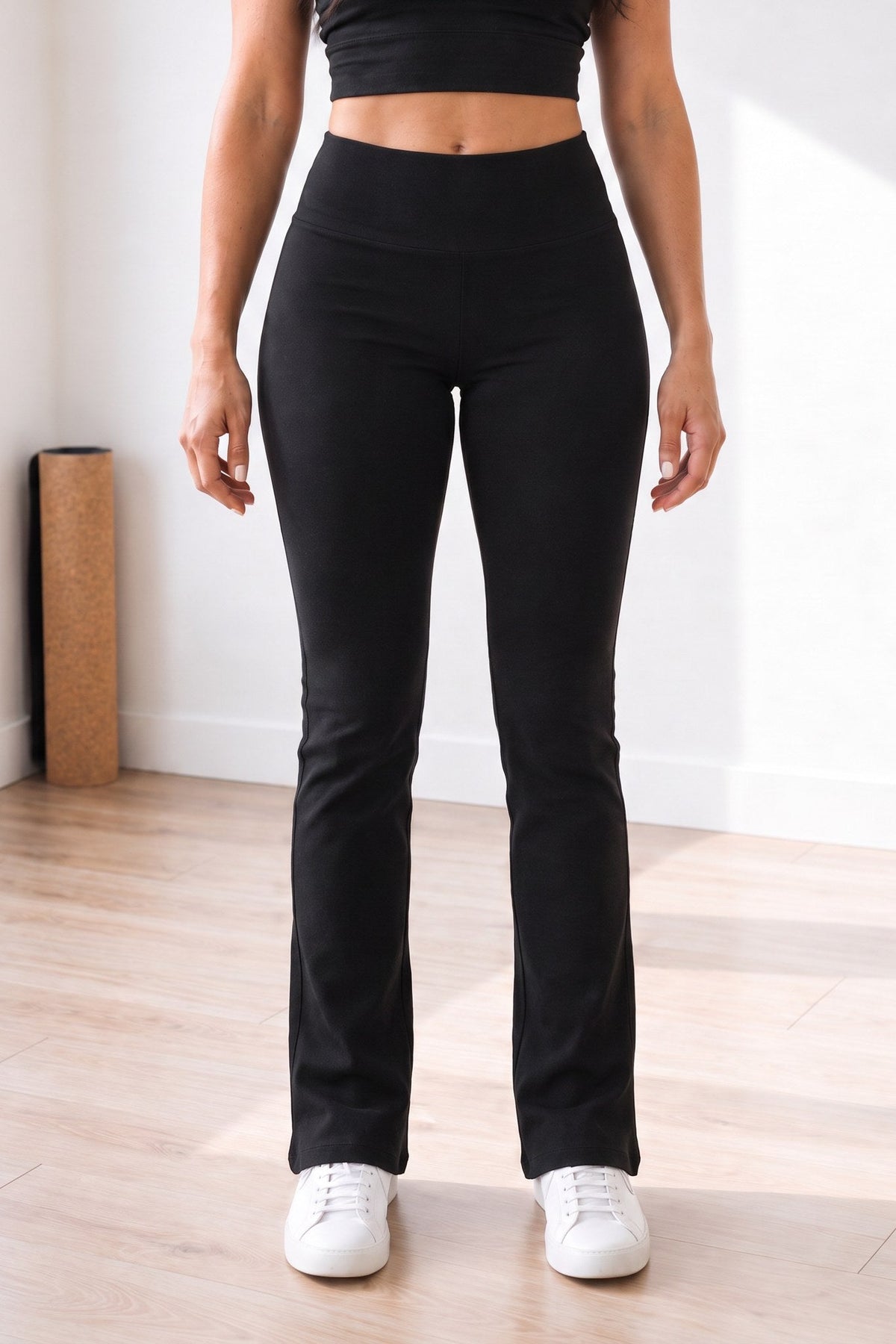Organic Cotton High-Waisted Mini Flare Pants 32"