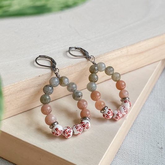 Boucles d’oreilles bohèmes en pierres naturelles | CAPRI