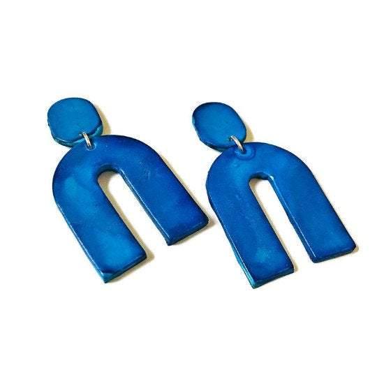 Arch Statement Earrings Handmade (Post or Clip On)- "Lucy"