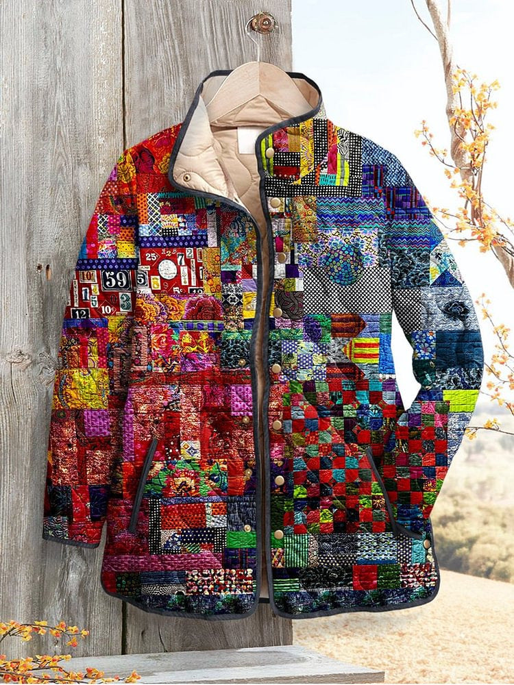 Women's Floral Digital-Printed Padded Cotton Jacket