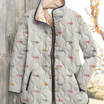 Women's Floral Digital-Printed Padded Cotton Jacket