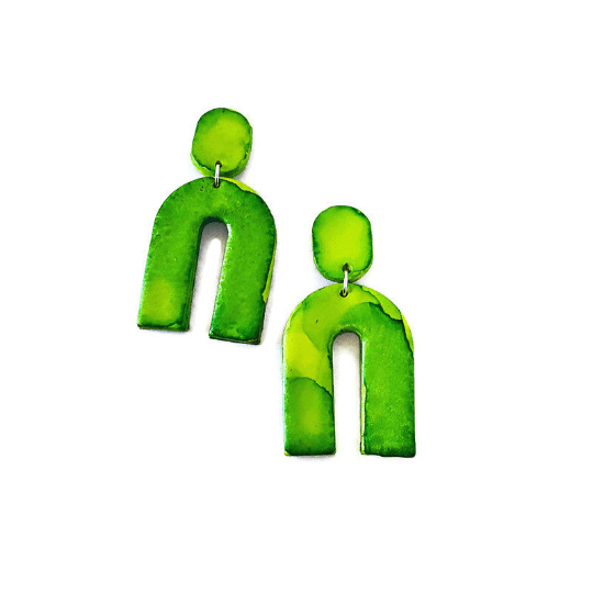 Arch Statement Earrings Handmade (Post or Clip On)- "Lucy"