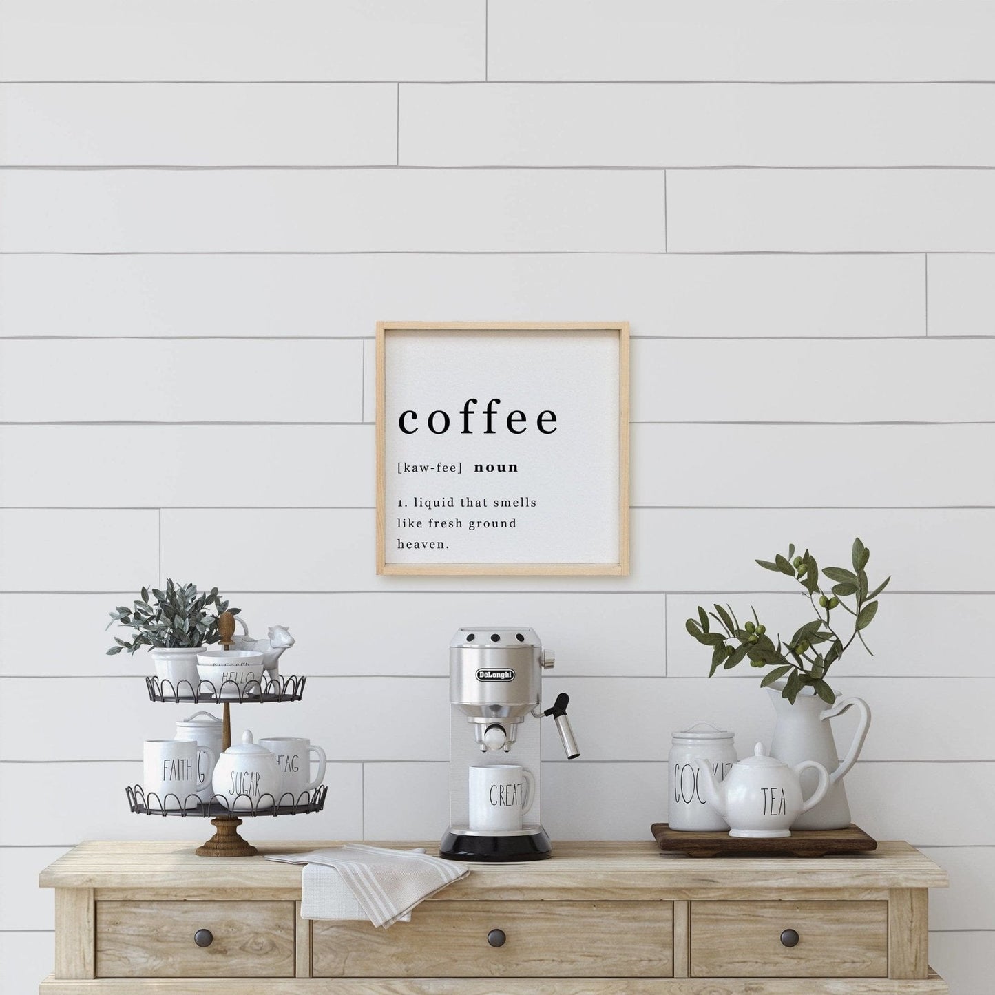Coffee Noun Wood Sign