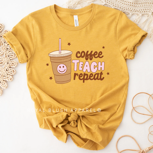 Coffee Teach Repeat Relaxed Unisex T-shirt