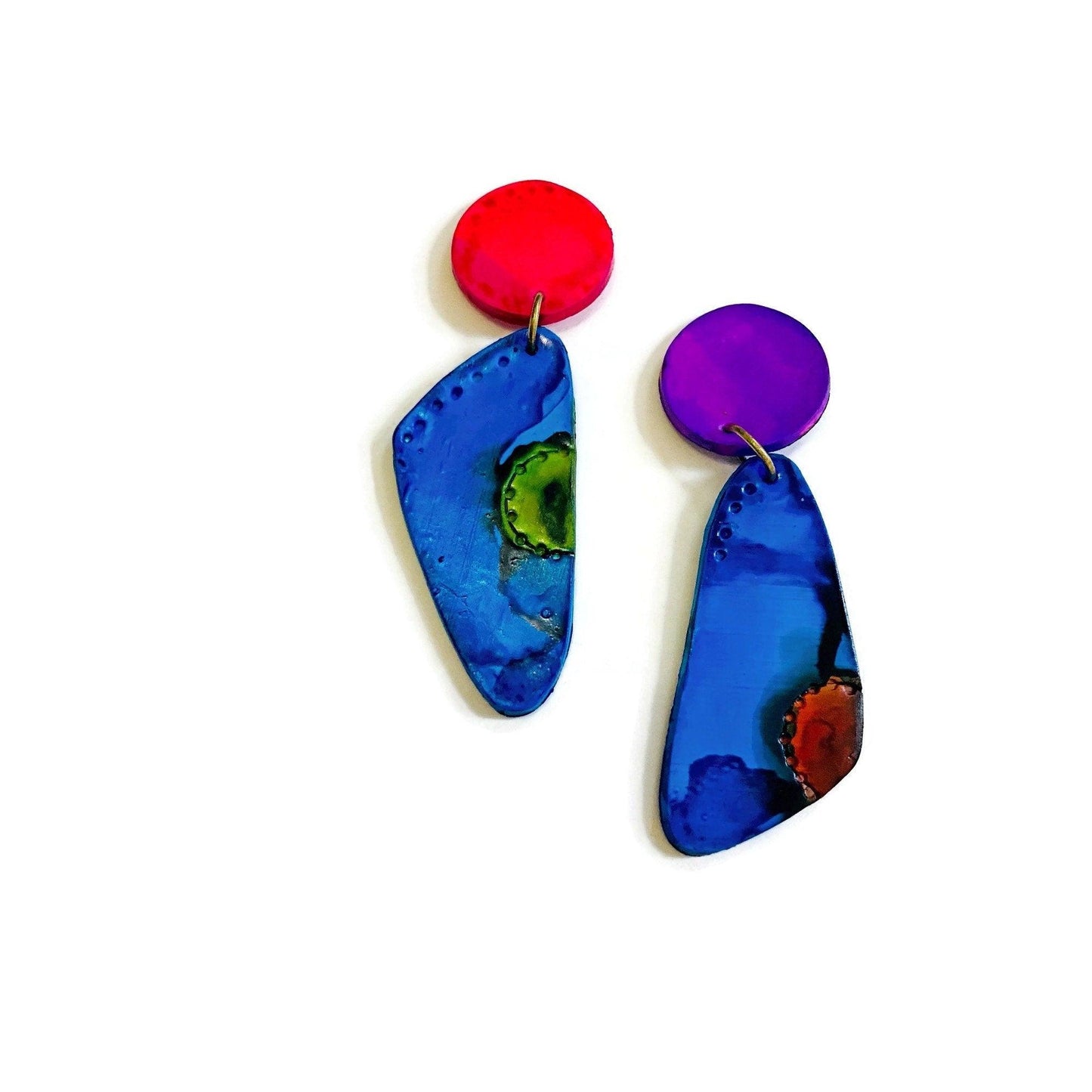 Colorful Mismatched Statement Earrings