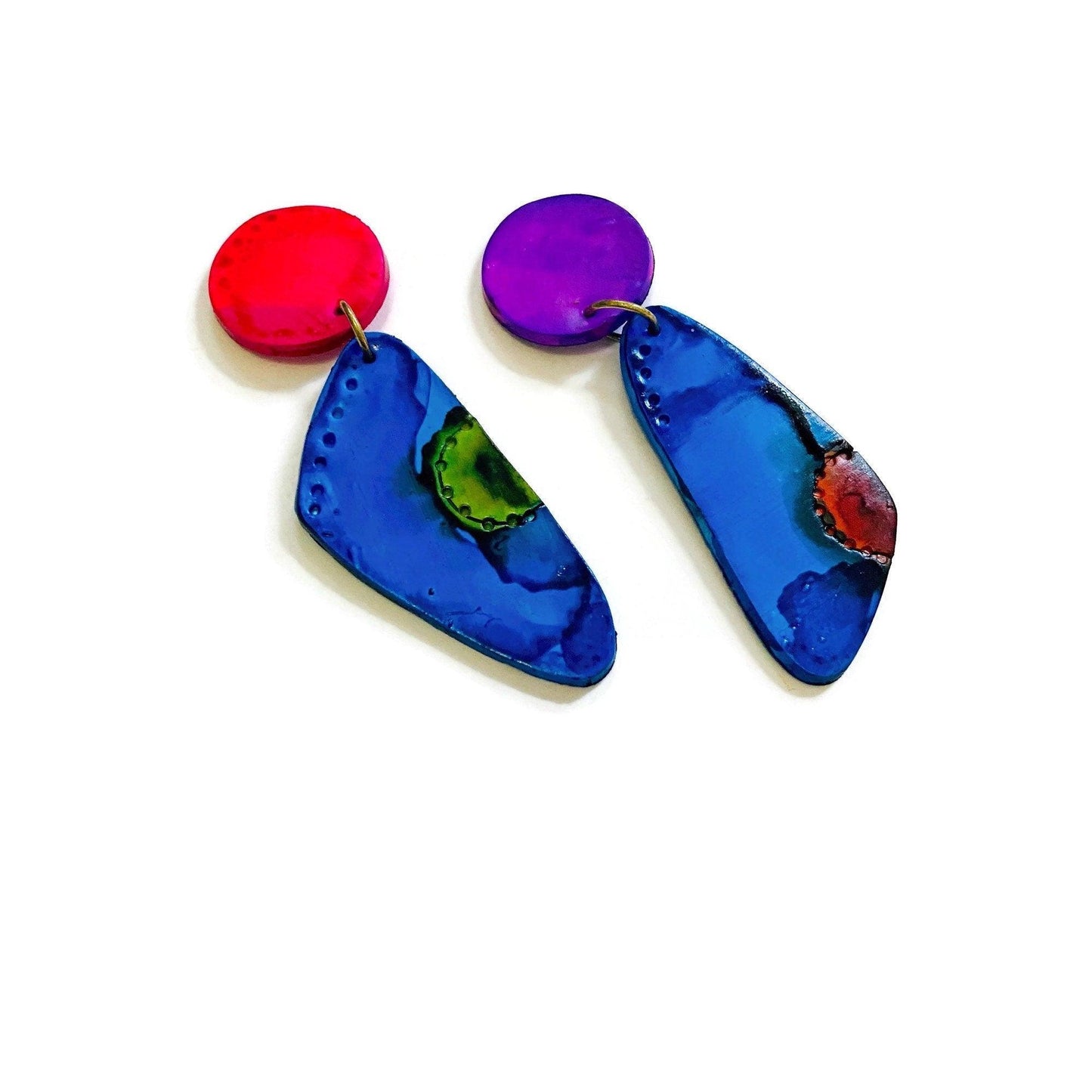 Colorful Mismatched Statement Earrings
