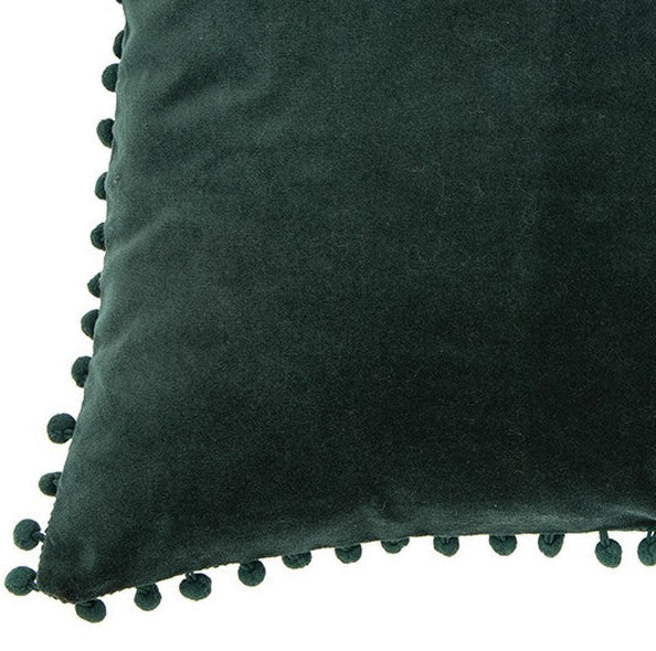 Coussin en velours vert foncé Velvet