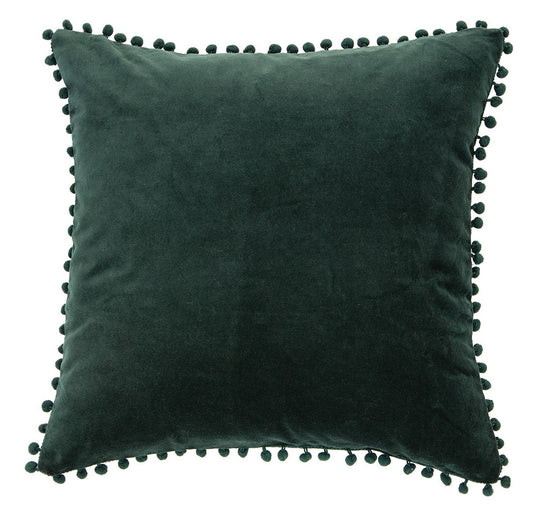 Coussin en velours vert foncé Velvet