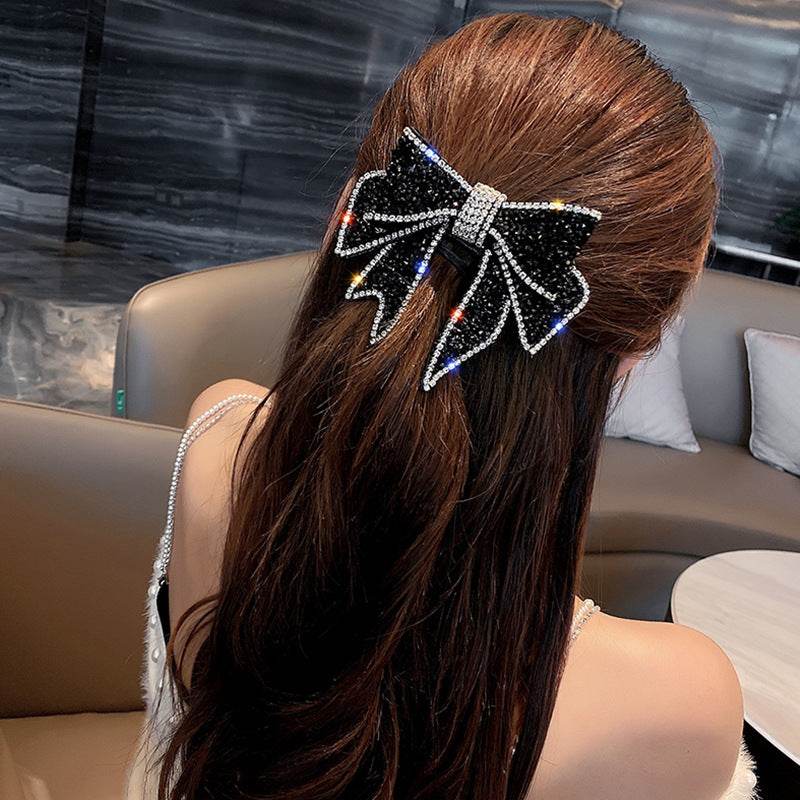 Spring Rhinestone Bow Hair Clip Barrette
