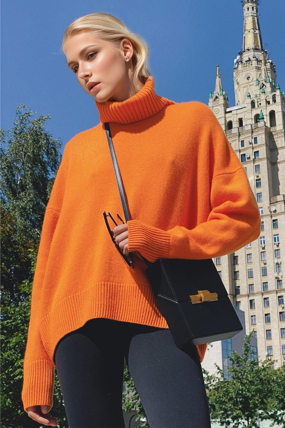 Basic Bae Turtleneck Dropped Shoulder Sweater