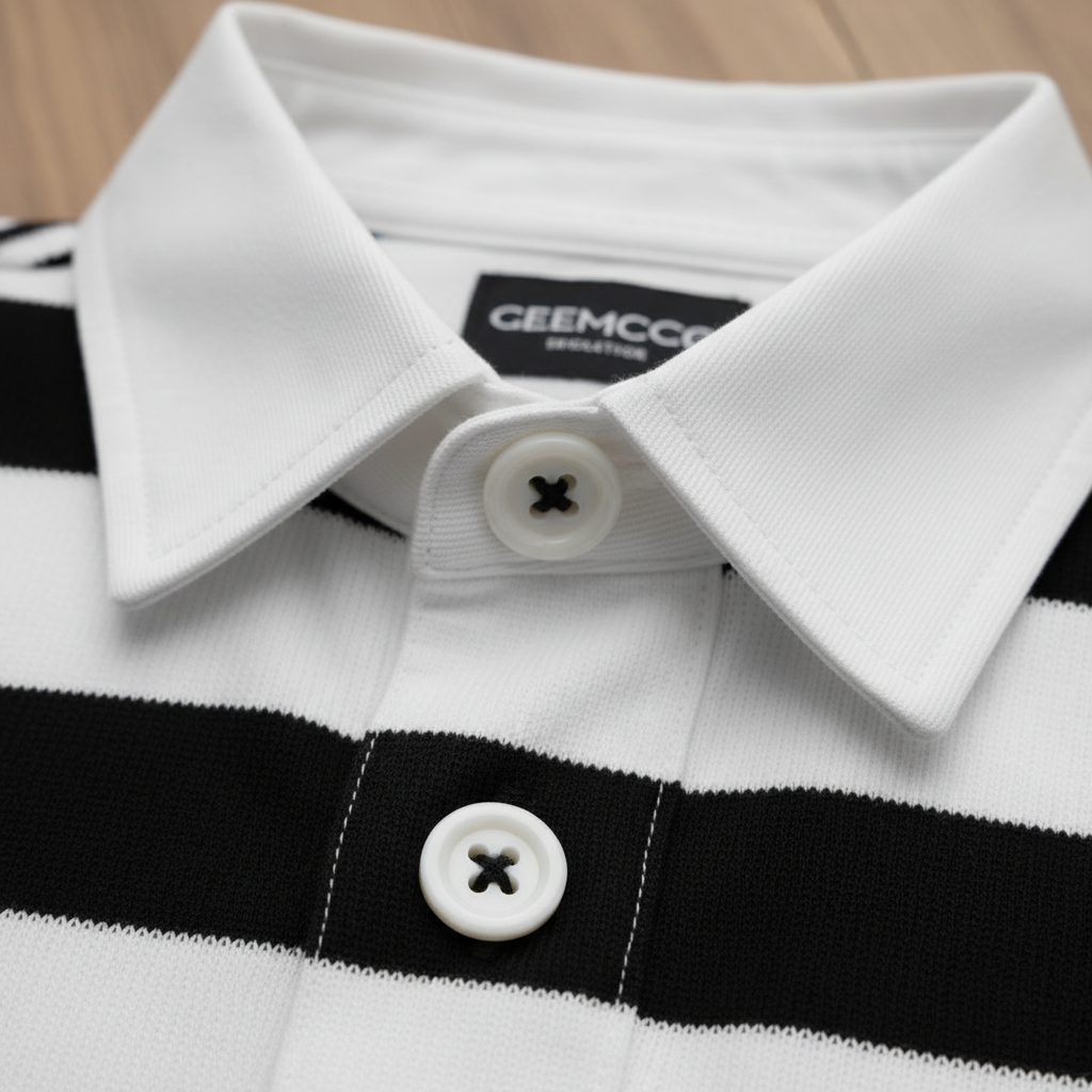 Color Block Stripe Polo Shirt