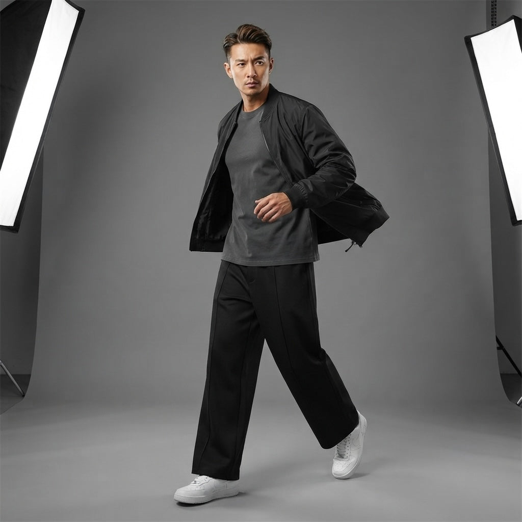 Heavyweight Wide Leg Panel Sweatpants
