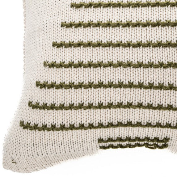 Coussin crème et vert Didi