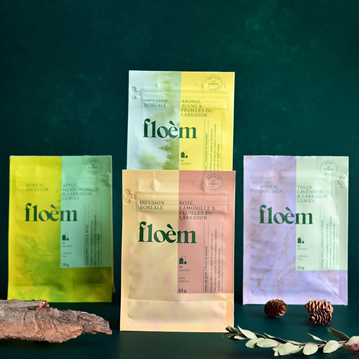 Ensemble de tisane - Ensemble découverte, pack de 4 variétés en sachets de thé