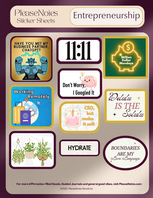Entrepreneurship Themed Sticker Sheet