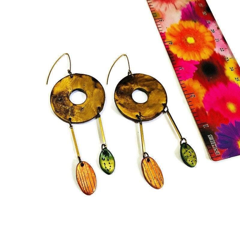 Extra Long Dangle Statement Earrings, Handmade – Oversized Drop Earrings