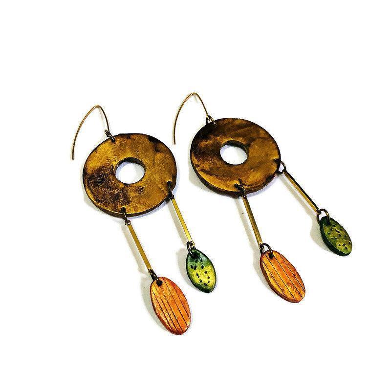 Extra Long Dangle Statement Earrings, Handmade – Oversized Drop Earrings