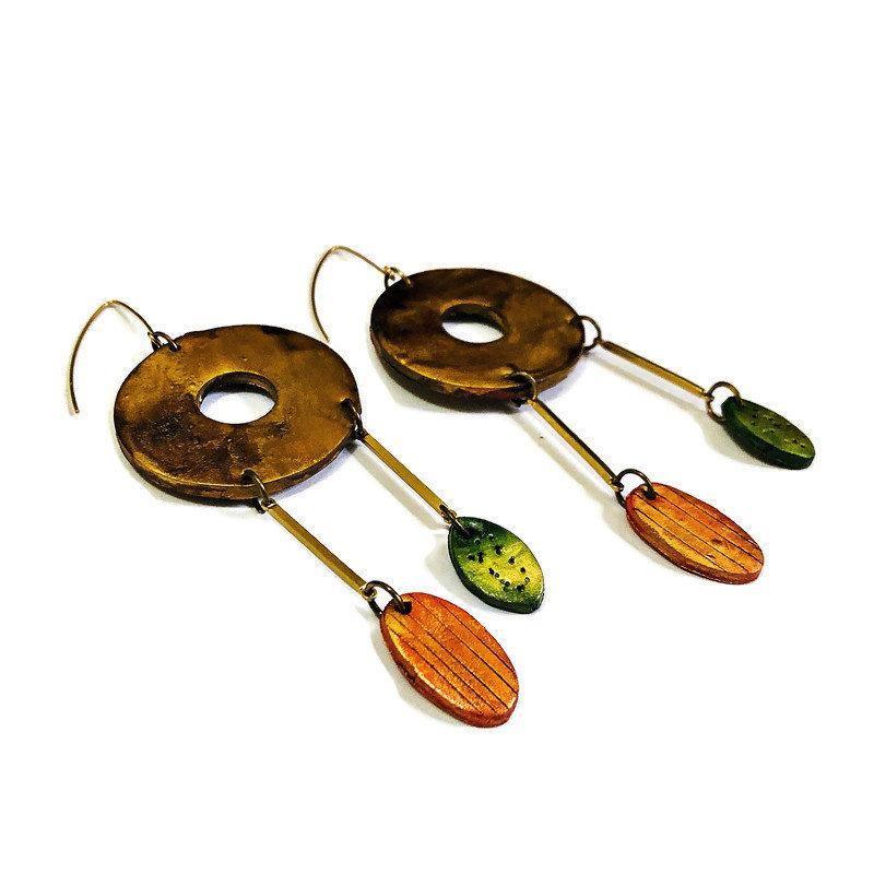 Extra Long Dangle Statement Earrings, Handmade – Oversized Drop Earrings