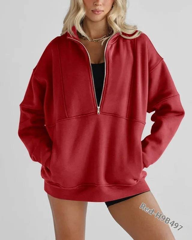 Women's Half Zip Oversized Sweatshirt