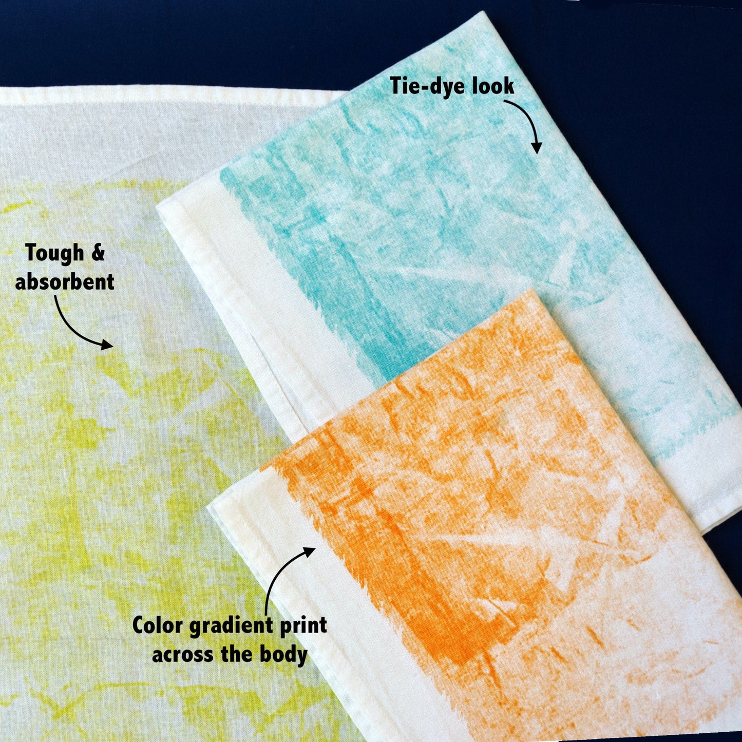 Retro Tie-Dye Kitchen Towels: Set of 3