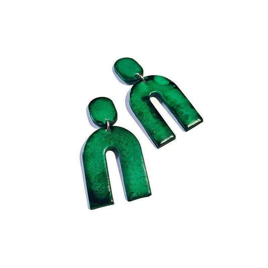 Arch Statement Earrings Handmade (Post or Clip On)- "Lucy"