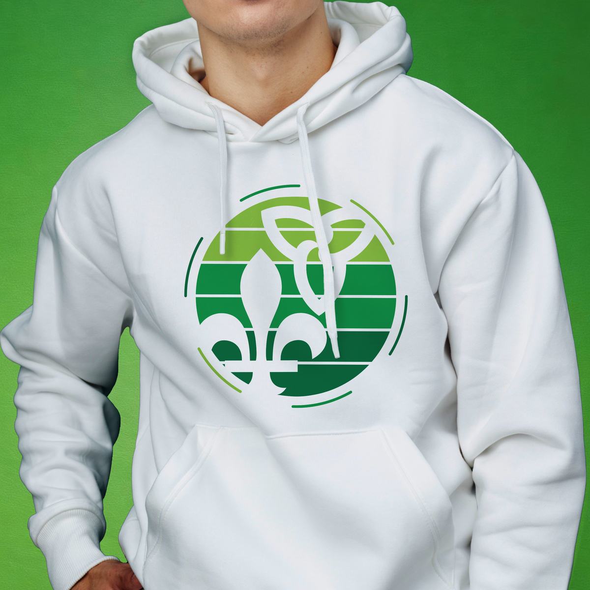 Retro-Inspired Franco-Ontarien Hoodie - Trillium and Fleur-de-Lys - Adult