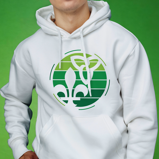 Retro-Inspired Franco-Ontarien Hoodie - Trillium and Fleur-de-Lys - Adult