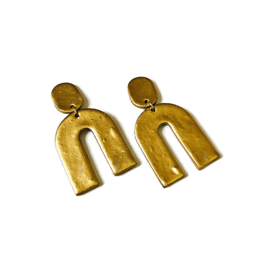 Arch Statement Earrings Handmade (Post or Clip On)- "Lucy"