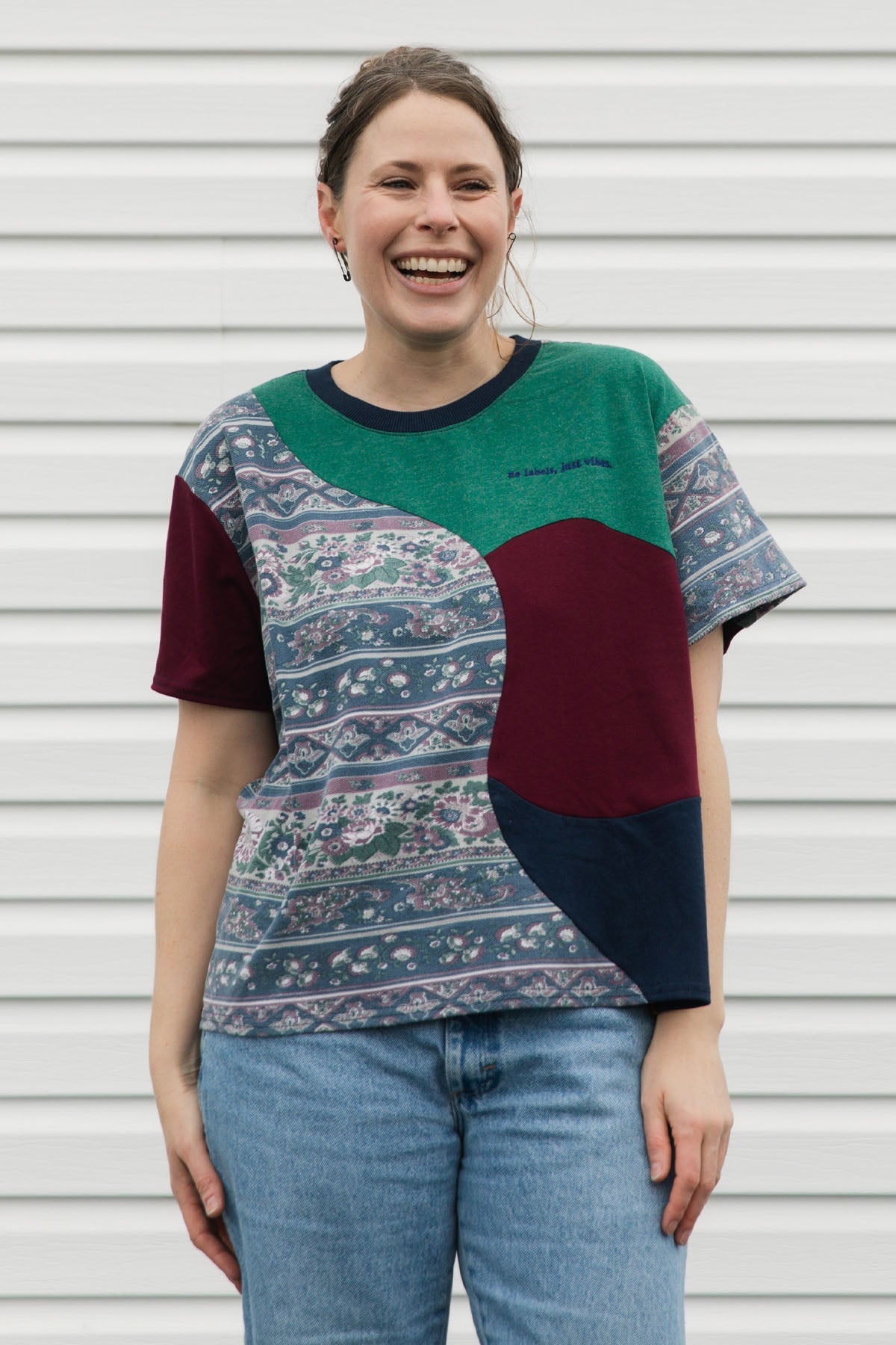upcycled 90's floral print tee {x-large}