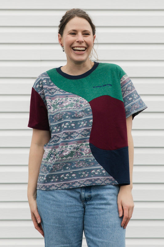 upcycled 90's floral print tee {x-large}