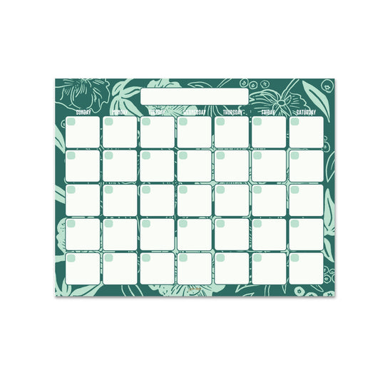 Green Florals Monthly Planner - 15 Pages