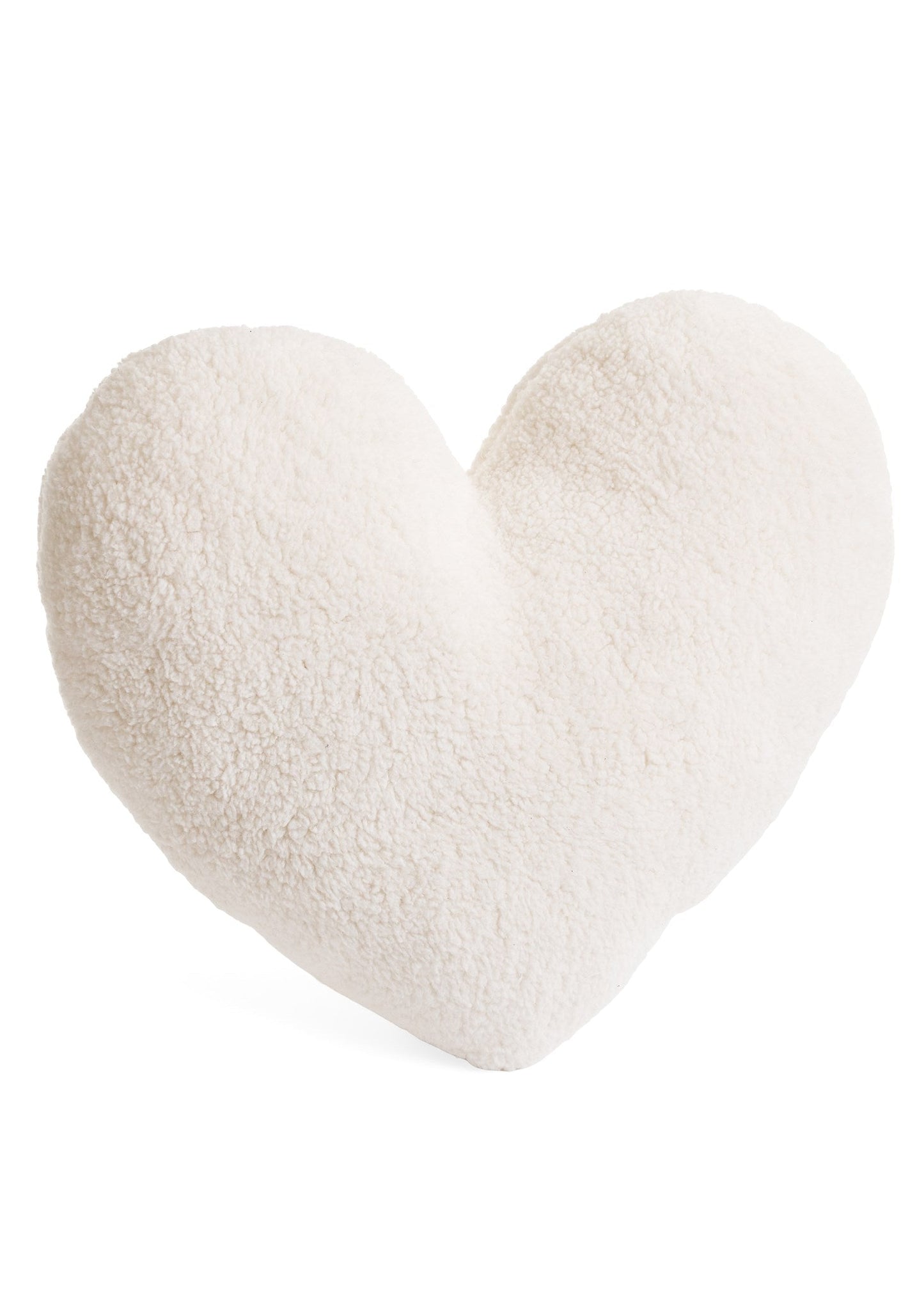 Heart Sherpa Cushion – Beige