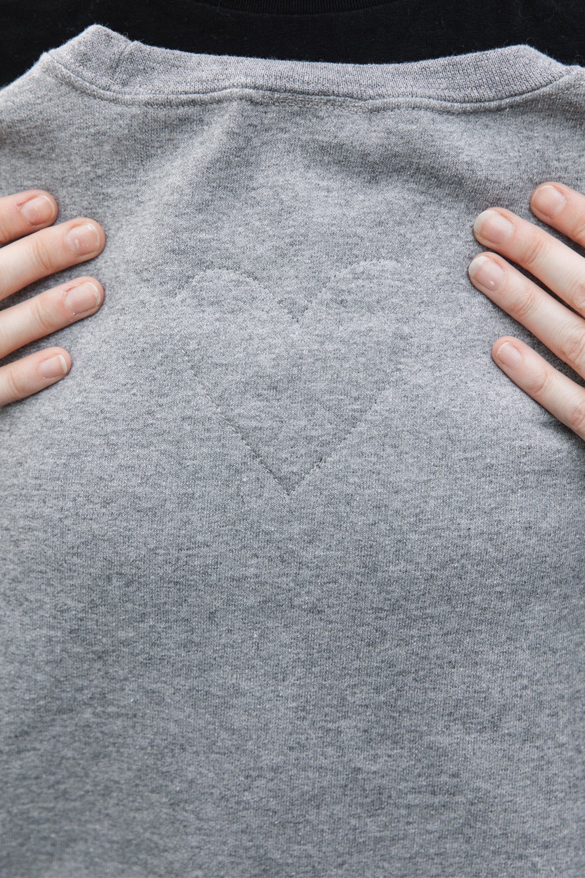Sky {Mini Tipi} Heart | Heather Grey Crewneck Sweater
