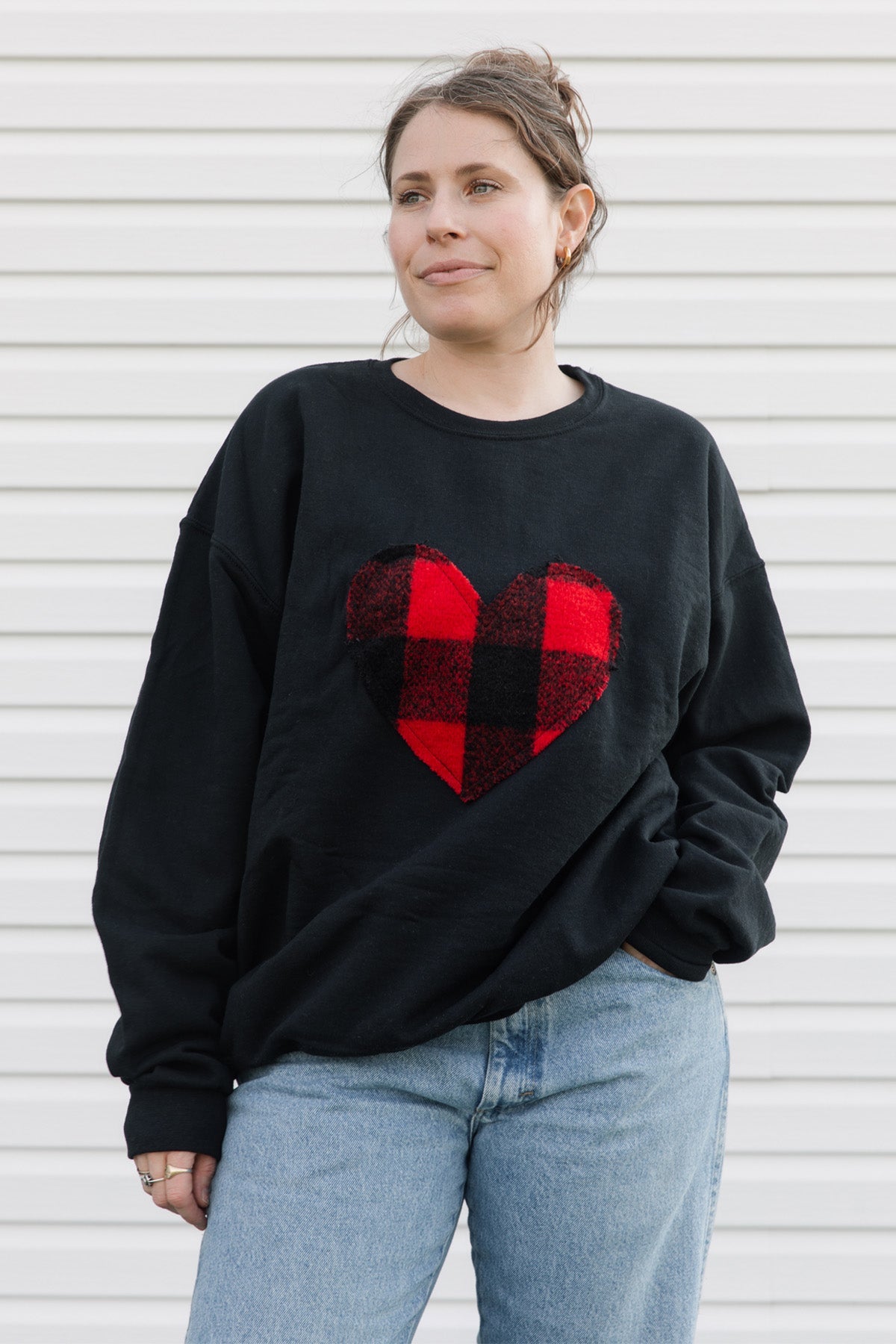 Lumberjack Heart | Black Crewneck Sweater