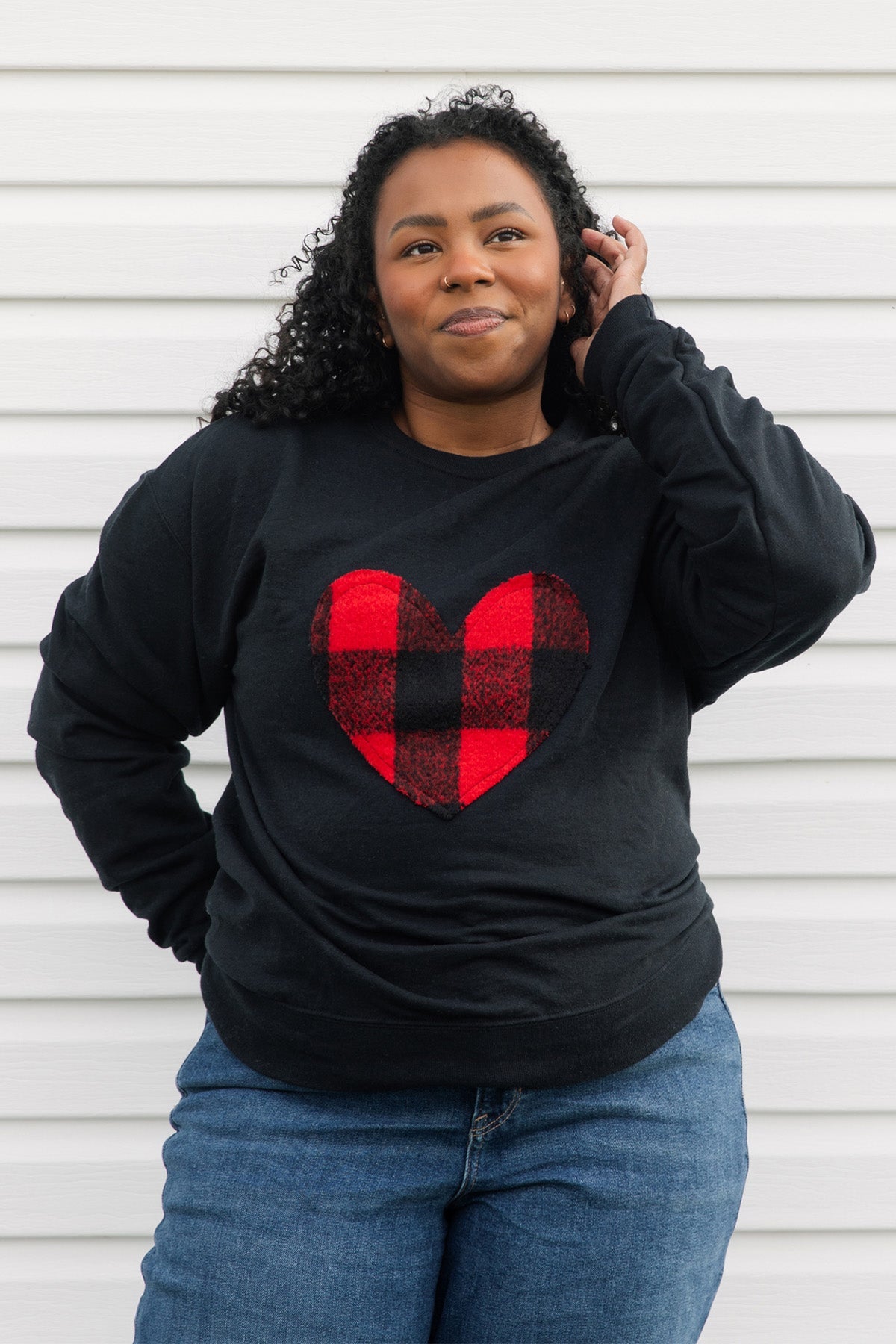 Lumberjack Heart | Black Crewneck Sweater