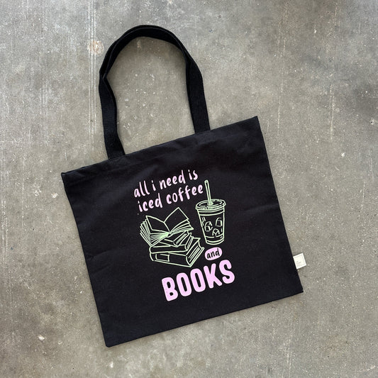 Iced Coffee & Books Tote Bag