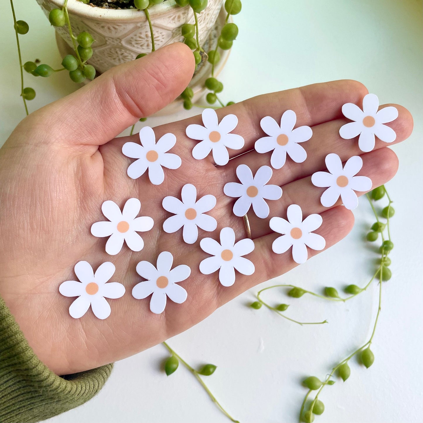 Mini White Daisy Stickers