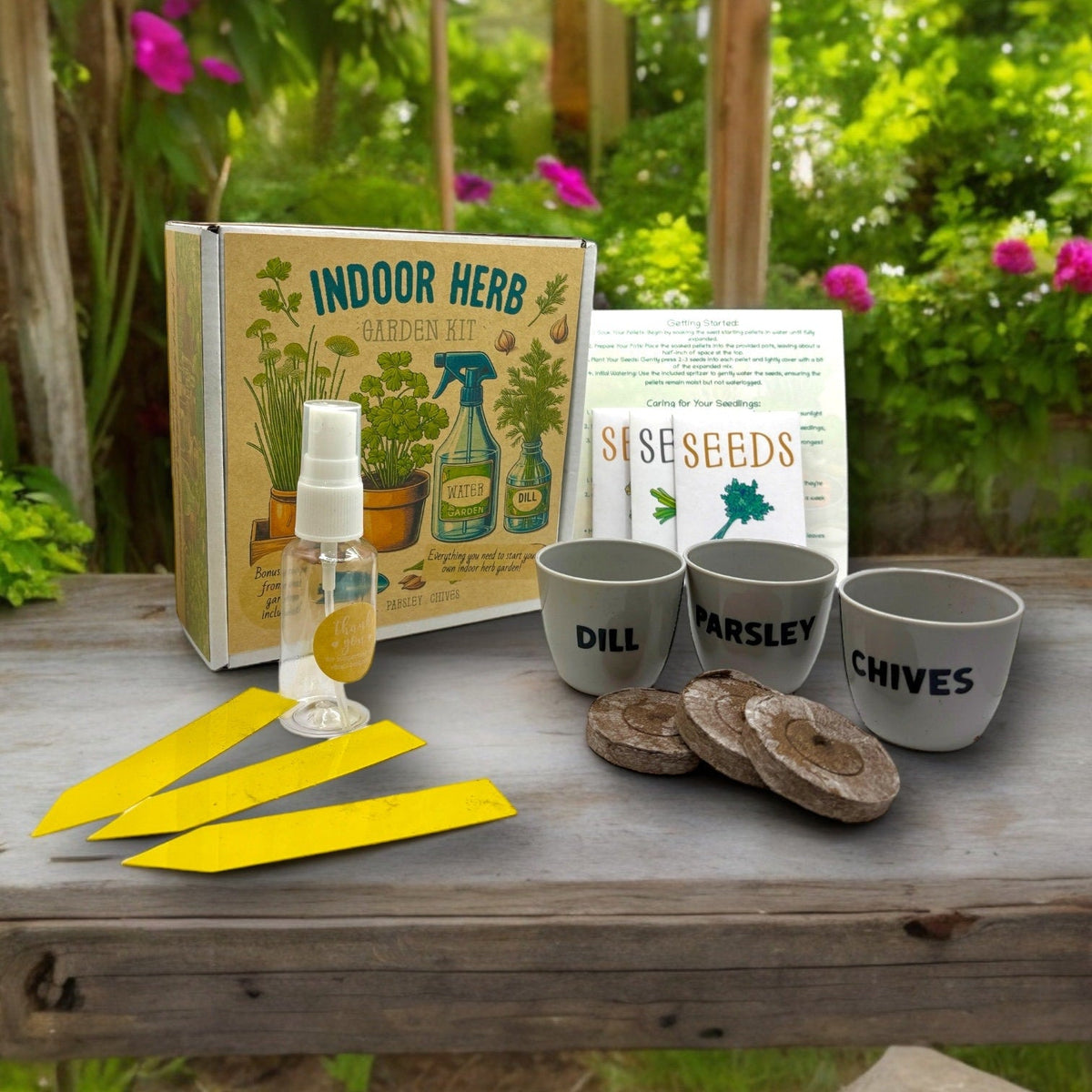 Indoor Herb Garden Starter Kit - Spring Planting - Parsley, Chives & Dill Seeds
