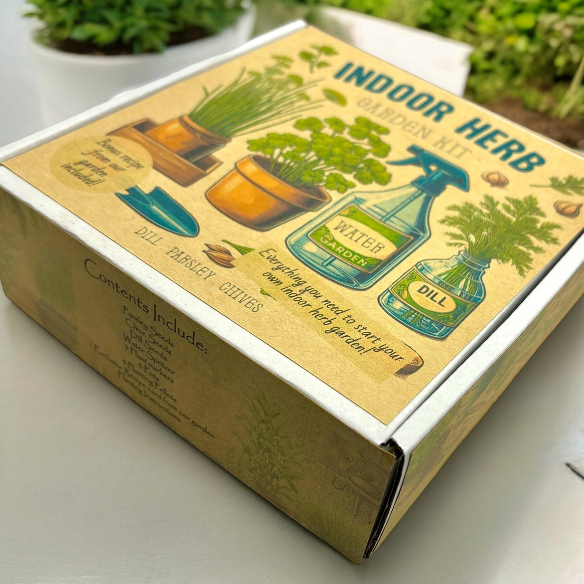 Indoor Herb Garden Starter Kit - Spring Planting - Parsley, Chives & Dill Seeds