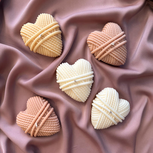 Knitting Wool Heart Soy Candle