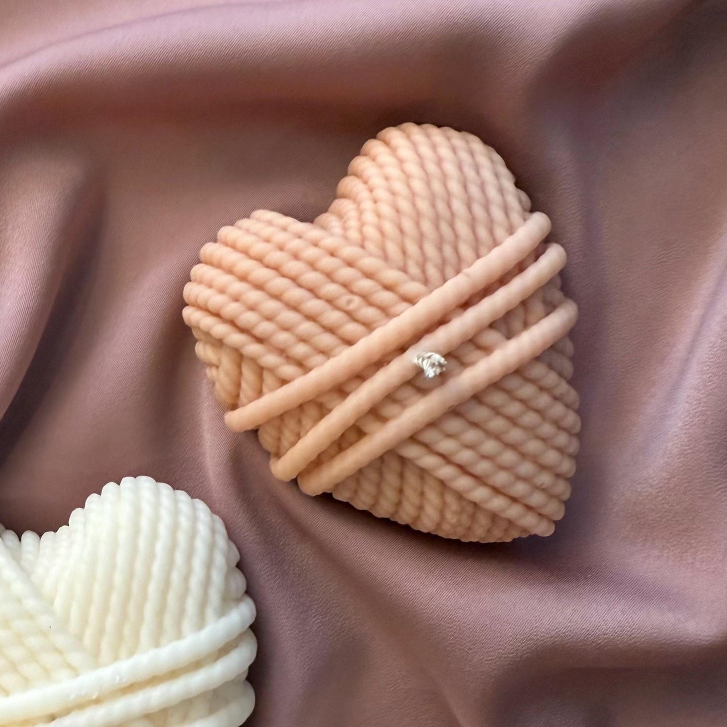 Knitting Wool Heart Soy Candle